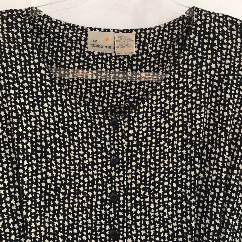 Liz Claiborne size 10 Vintage black and white dress